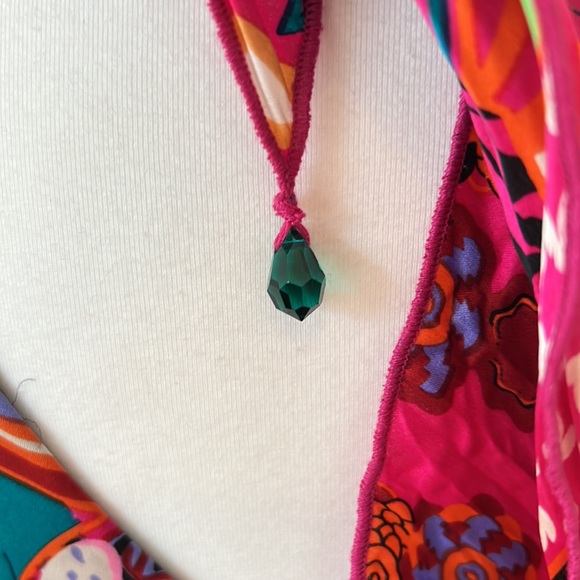 Ginger & Java 100% silk floral stunning colorful dress size large - Picture 9 of 12